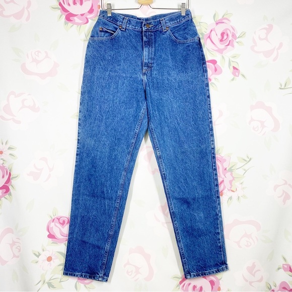Vintage Style Lee Dark Wash High Waist Mom Denim Jeans 12 - Picture 1 of 12